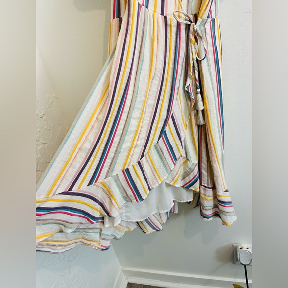 Kaari Blue Multi-Stripe Sonoran Sunset Wrap Dress - Picture 8 of 11